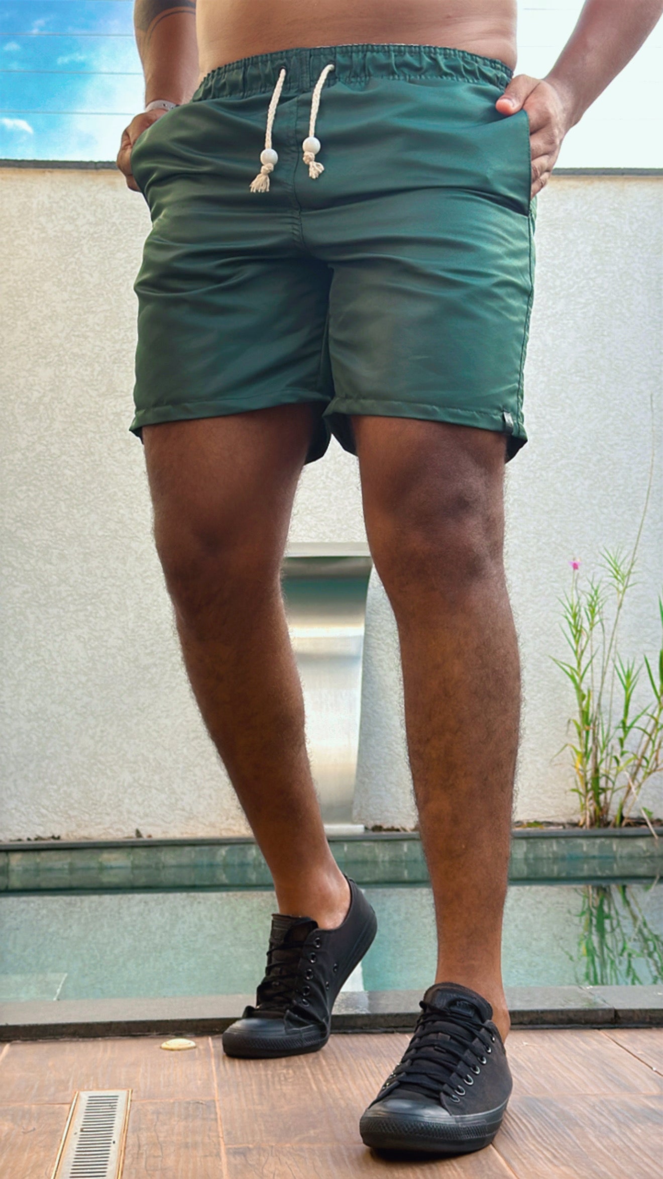 Short Praia Premium Acetinado Verde